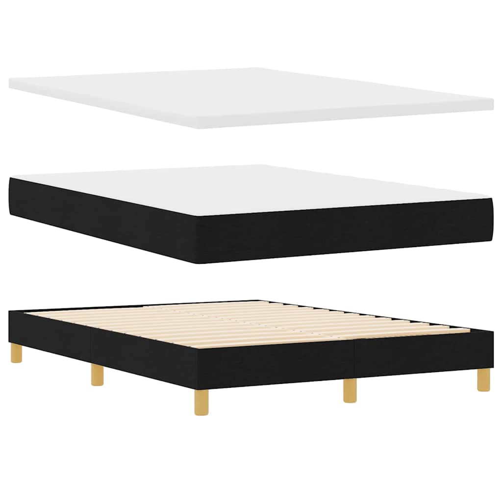 vidaXL LED Κρεβάτι με βάθρο με κεφαλάρι Μαύρο 160 x 200 cm ύφασμα