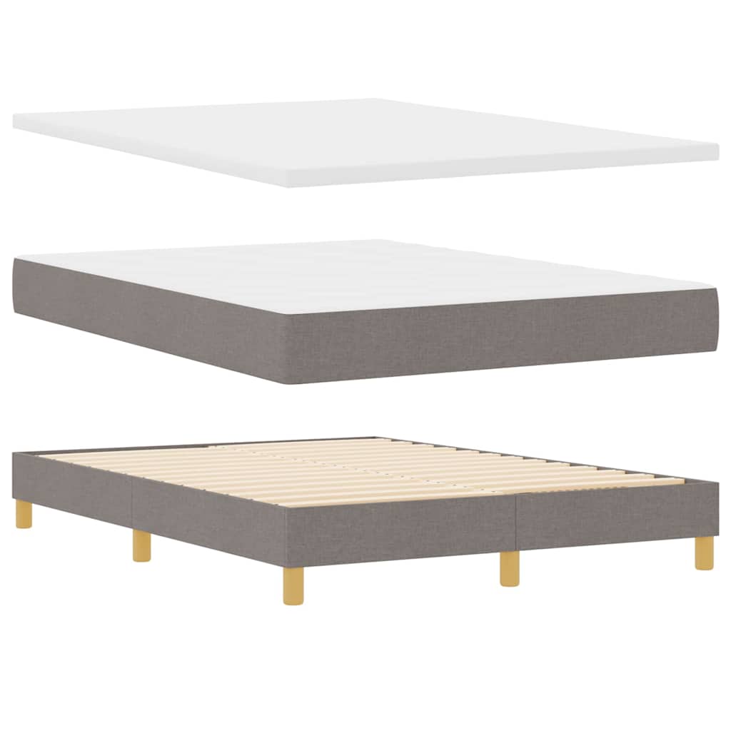 vidaXL LED Κρεβάτι με βάθρο με κεφαλάρι Taupe 160 x 200 cm ύφασμα