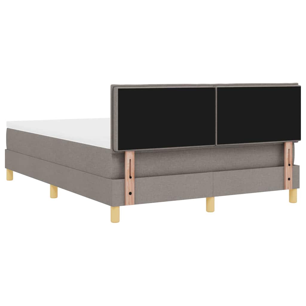 vidaXL LED Κρεβάτι με βάθρο με κεφαλάρι Taupe 160 x 200 cm ύφασμα