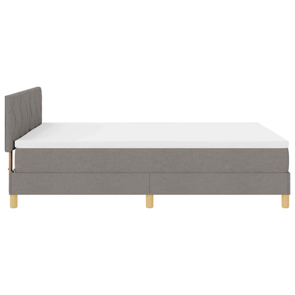 vidaXL LED Κρεβάτι με βάθρο με κεφαλάρι Taupe 160 x 200 cm ύφασμα