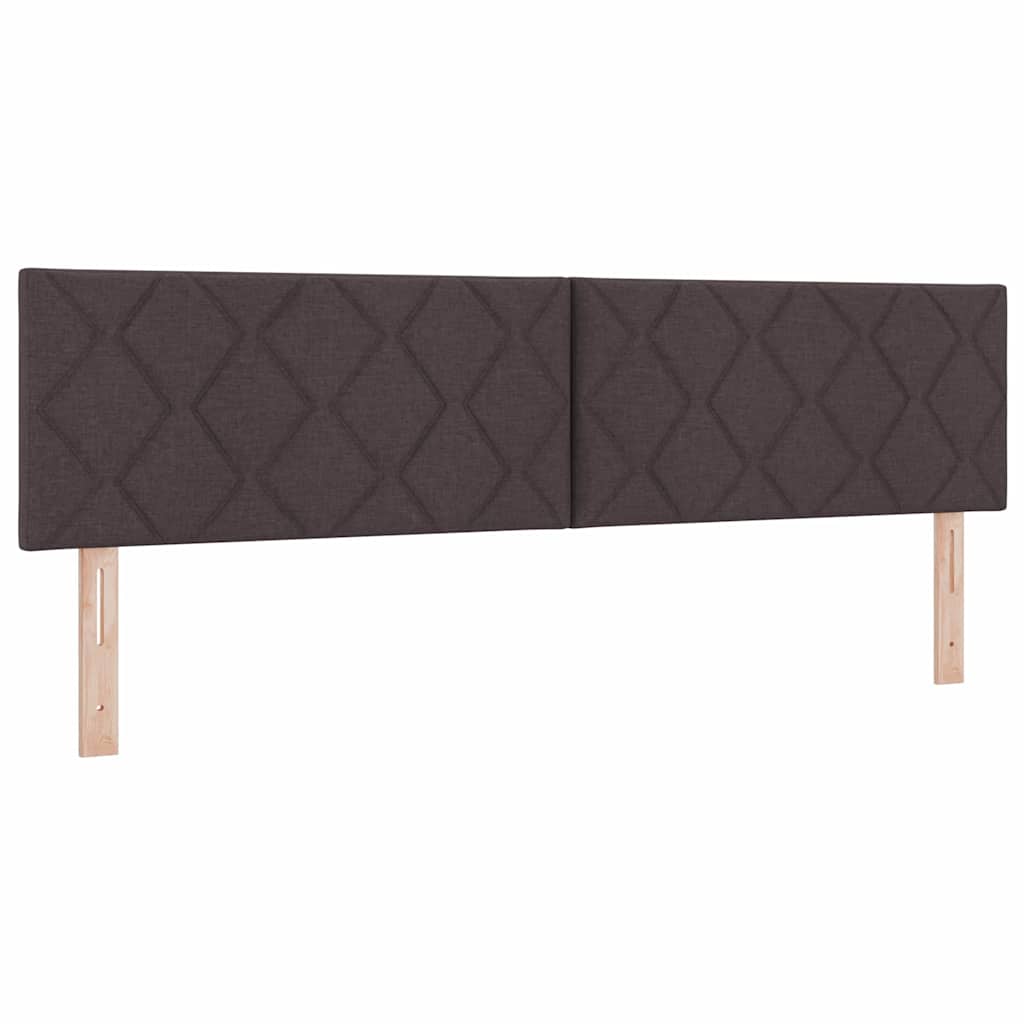 vidaXL LED Κρεβάτι με βάθρο Σκούρο Καφέ 180 x 200 cm ύφασμα