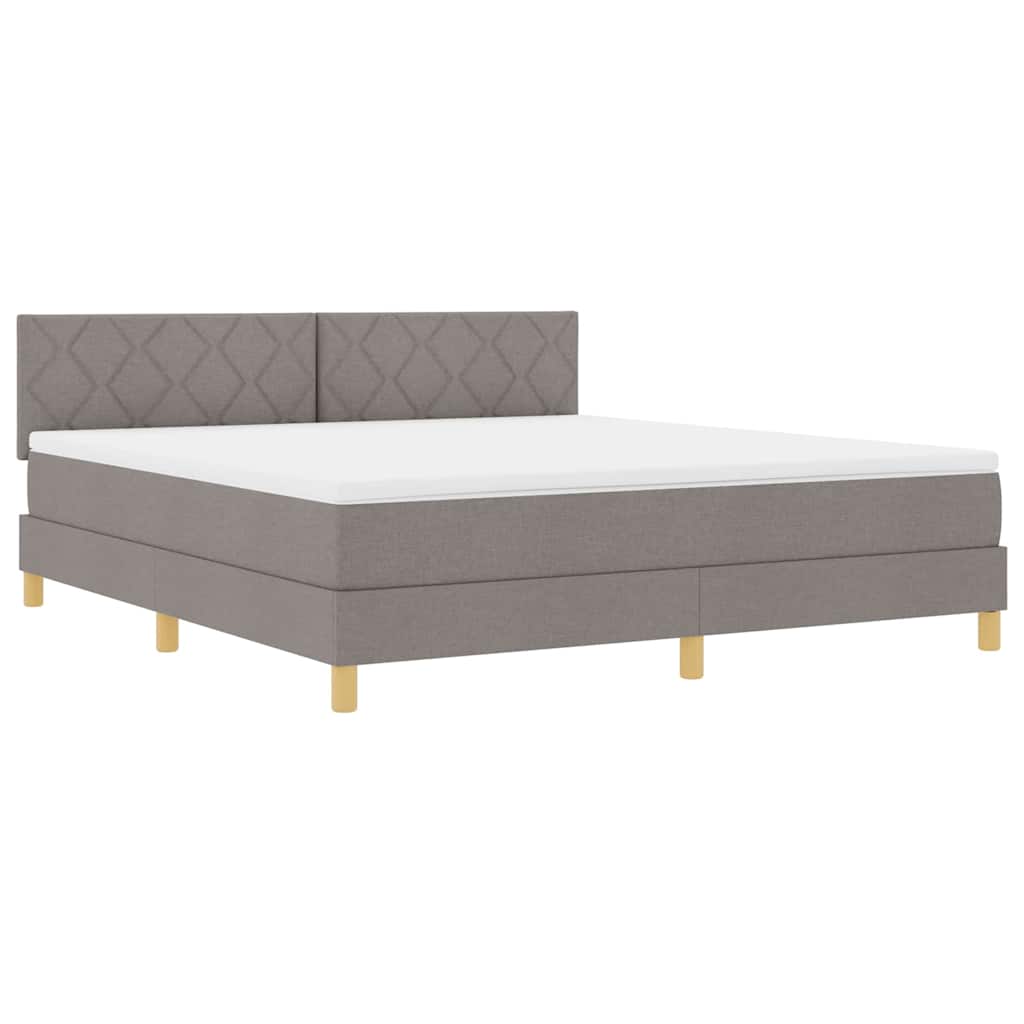 vidaXL LED Κρεβάτι με βάθρο με κεφαλάρι Taupe 180 x 200 cm ύφασμα