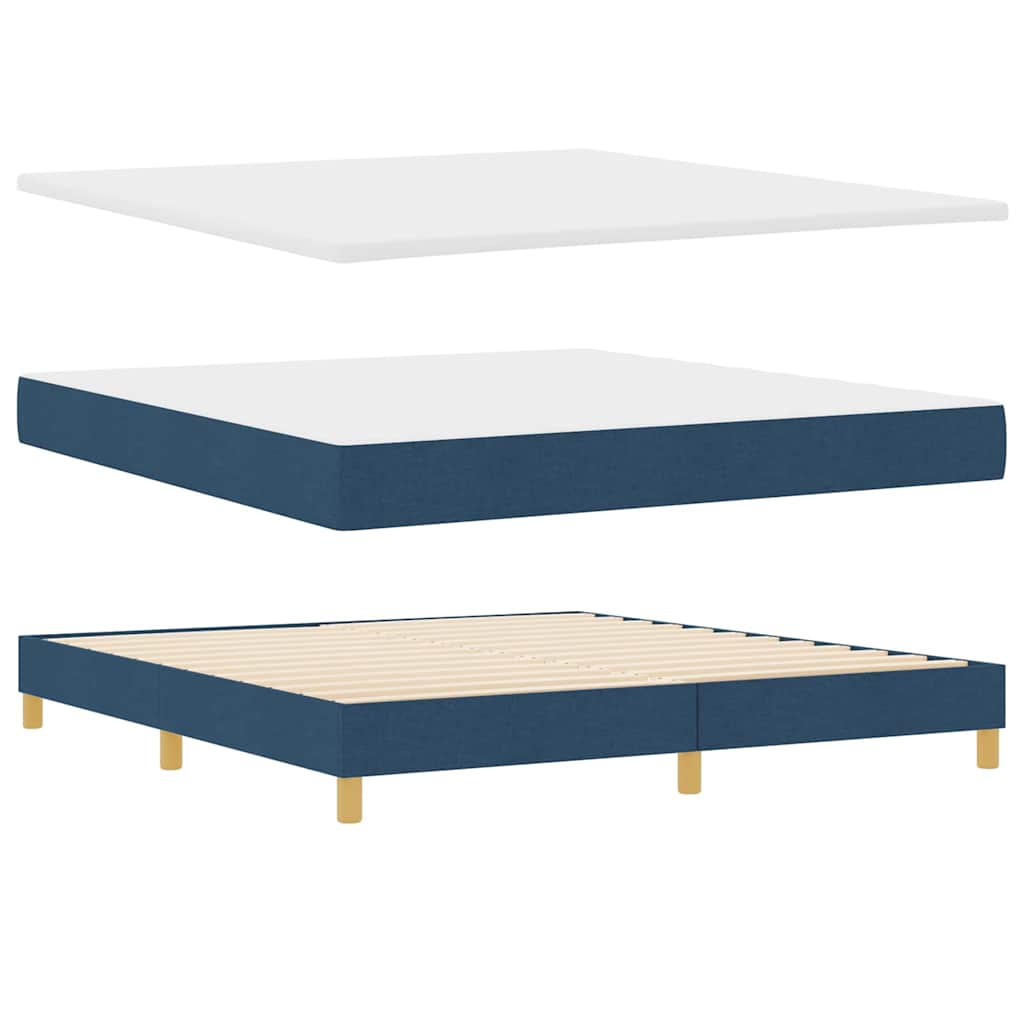 vidaXL LED Κρεβάτι με βάθρο με κεφαλάρι Μπλε 180 x 200 cm ύφασμα