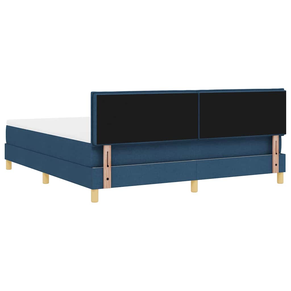 vidaXL LED Κρεβάτι με βάθρο με κεφαλάρι Μπλε 180 x 200 cm ύφασμα