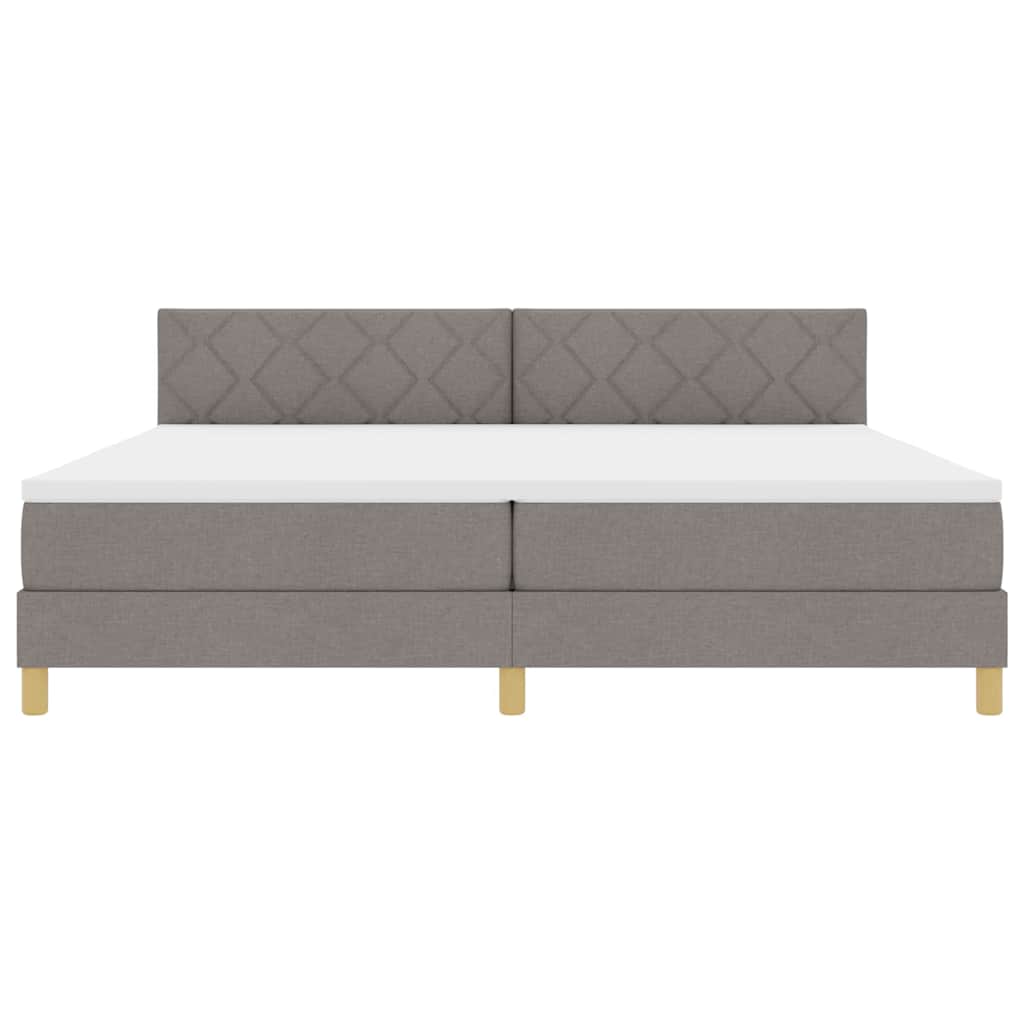 vidaXL LED Κρεβάτι με βάθρο με κεφαλάρι Taupe 200 x 200 cm ύφασμα