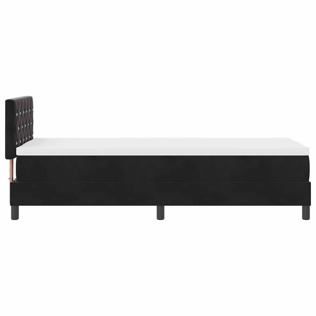 vidaXL LED Κρεβάτι με βάθρο με στρώμα με led Μαύρο 80 x 200 cm Βελούδο