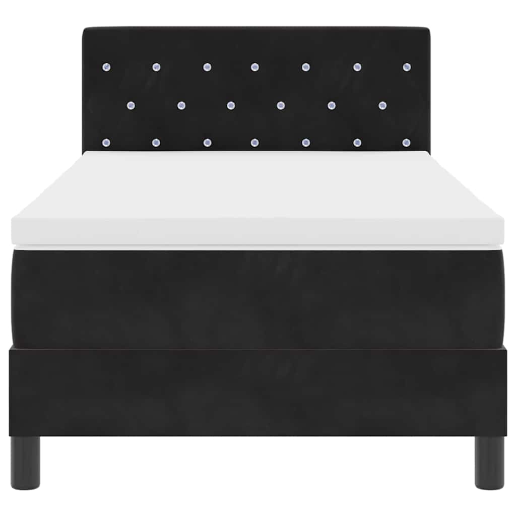 vidaXL Κρεβάτι με Στρώμα & LED Μαύρο 90x190 εκ Βελούδο