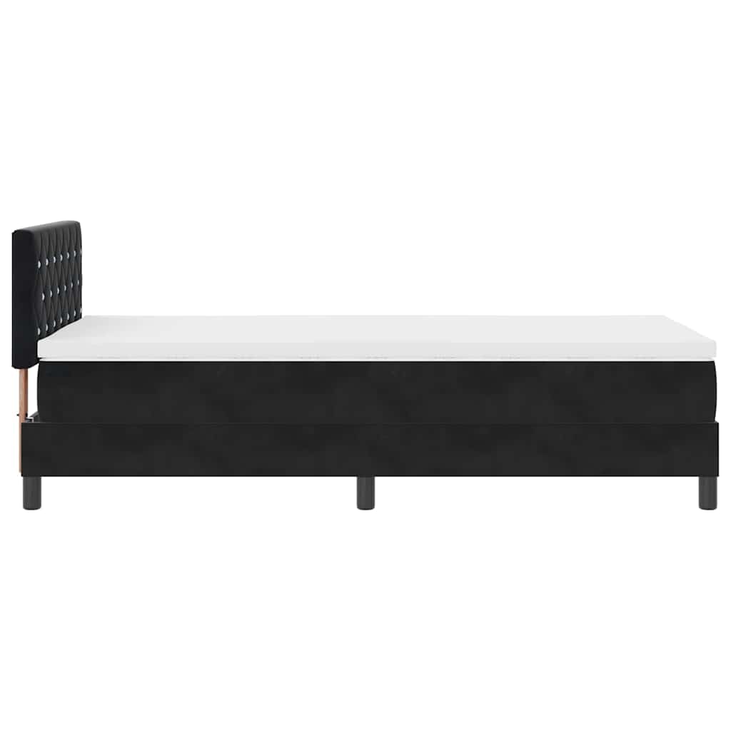 vidaXL Κρεβάτι με Στρώμα & LED Μαύρο 90x190 εκ Βελούδο