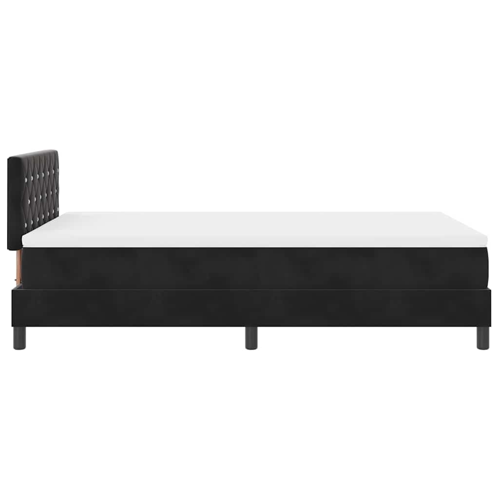 vidaXL LED Κρεβάτι με βάθρο με στρώμα Μαύρο 120 x 190 cm Βελούδο