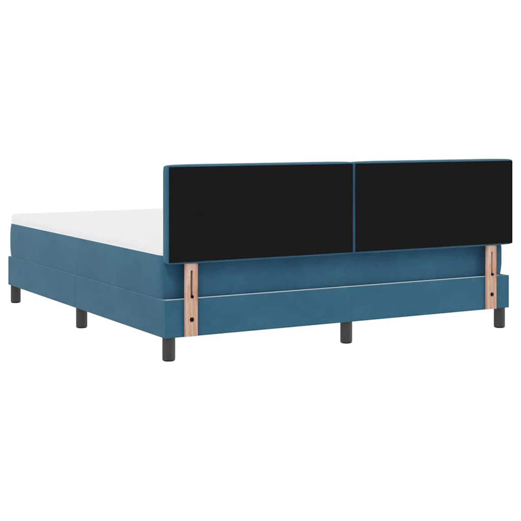 vidaXL LED Κρεβάτι με βάθρο Σκούρο Μπλε 180 x 200 cm Βελούδο
