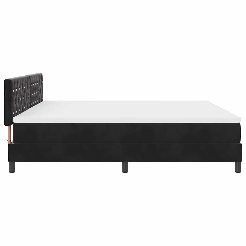 vidaXL LED Κρεβάτι με βάθρο με κεφαλάρι Μαύρο 200 x 200 cm Βελούδο