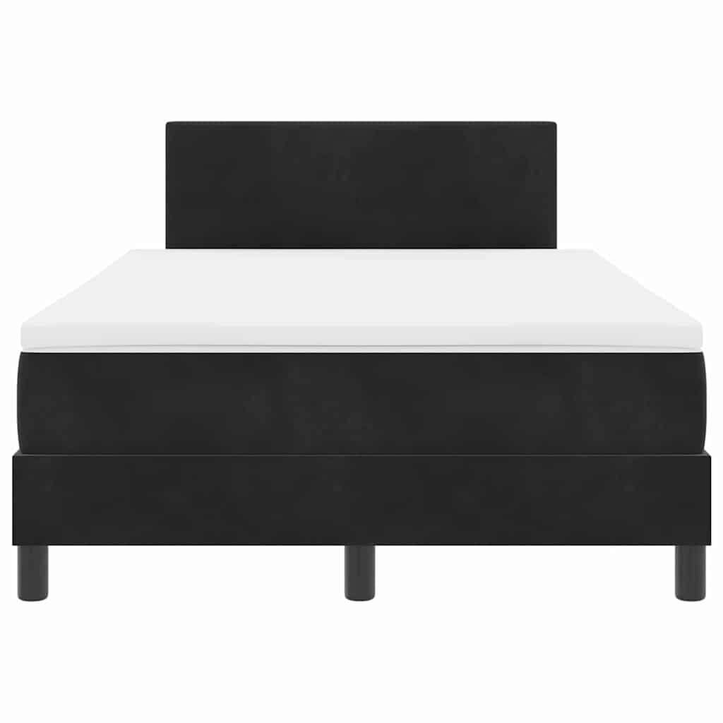vidaXL LED Κρεβάτι με βάθρο με κεφαλάρι Μαύρο 120 x 190 cm Βελούδο