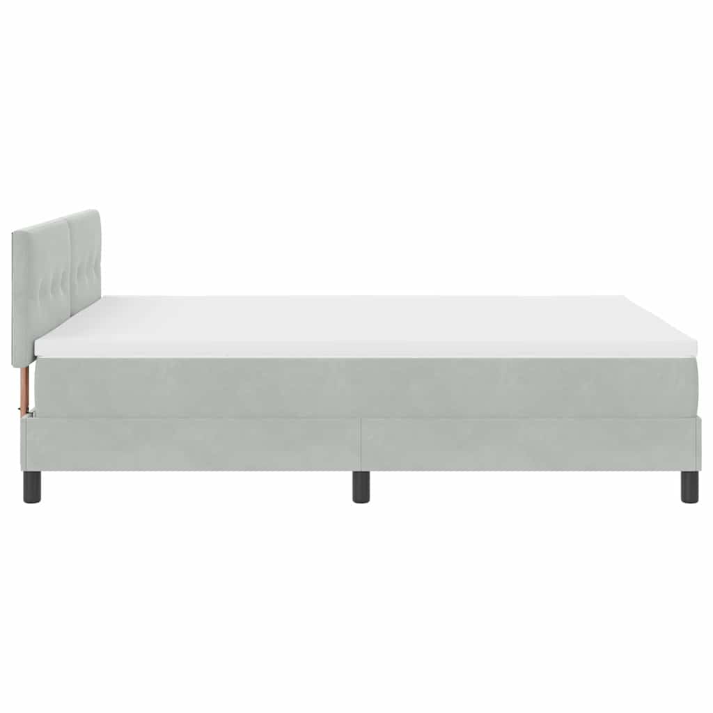 vidaXL LED Κρεβάτι με βάθρο Ανοιχτό γκρι 140 x 190 cm Βελούδο