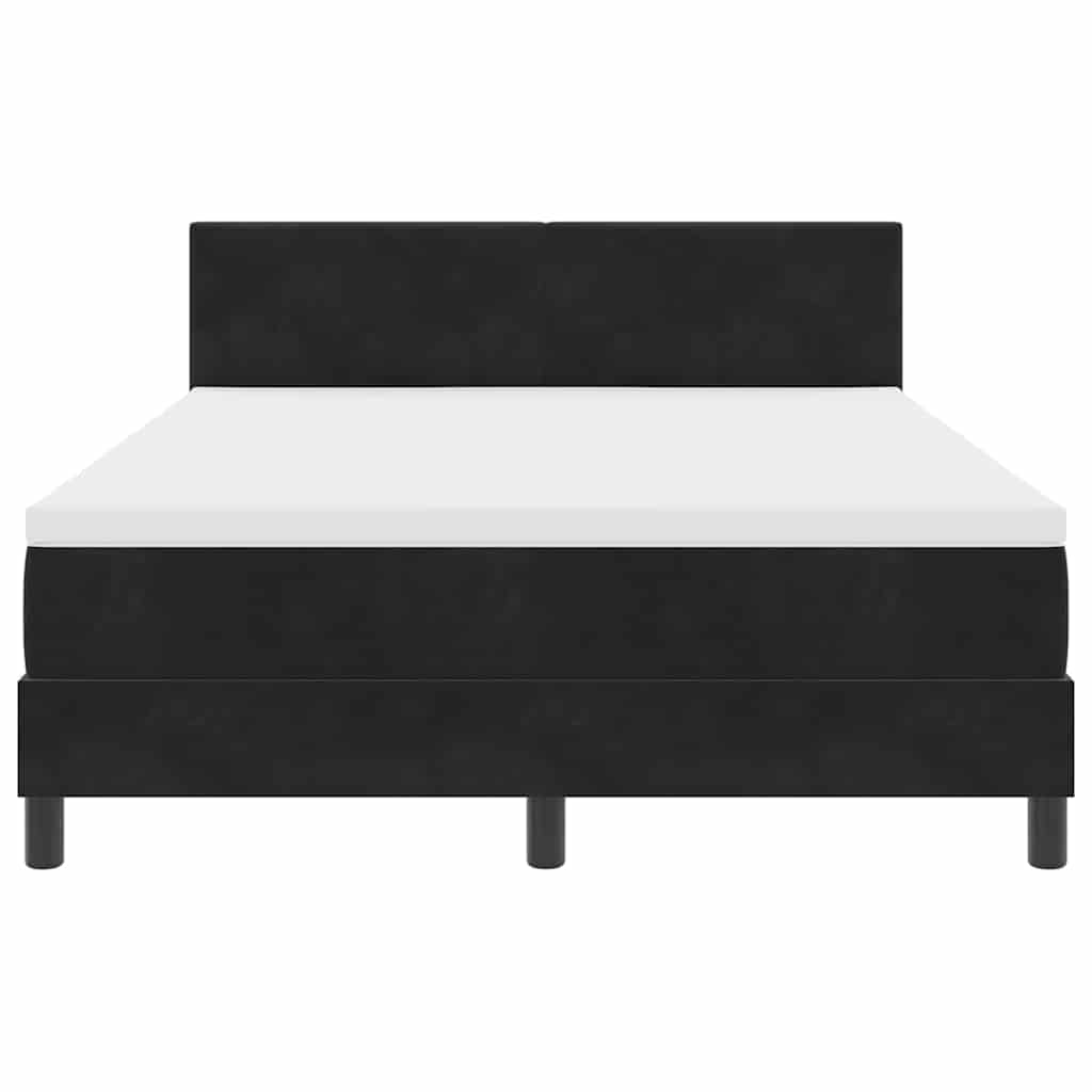 vidaXL LED Κρεβάτι με βάθρο με κεφαλάρι Μαύρο 160 x 200 cm Βελούδο