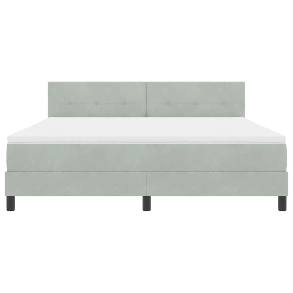 vidaXL LED Κρεβάτι με βάθρο Ανοιχτό γκρι 180 x 200 cm Βελούδο
