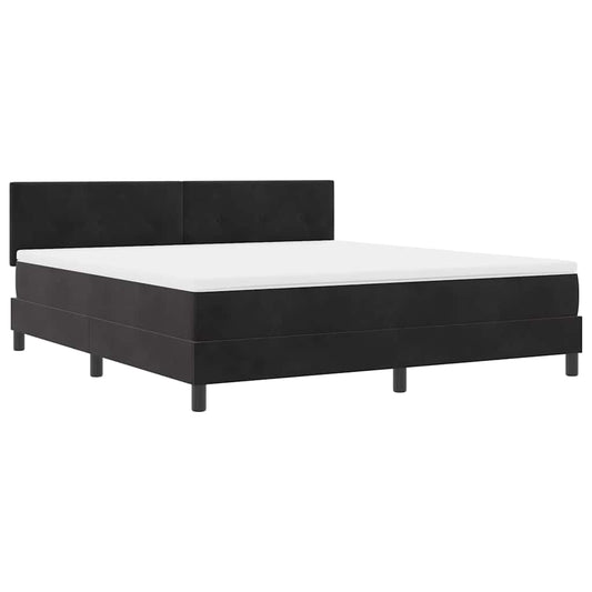 vidaXL LED Κρεβάτι με βάθρο με κεφαλάρι Μαύρο 180 x 200 cm Βελούδο