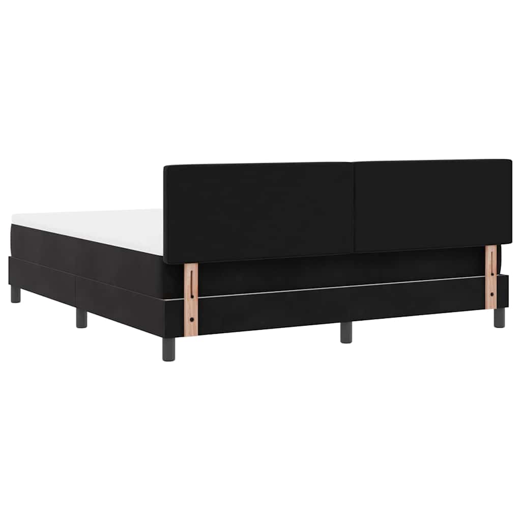 vidaXL LED Κρεβάτι με βάθρο με κεφαλάρι Μαύρο 180 x 200 cm Βελούδο
