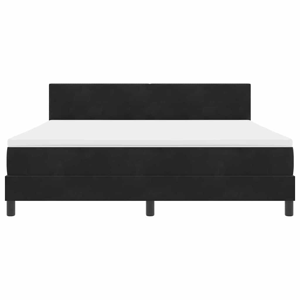 vidaXL LED Κρεβάτι με βάθρο με κεφαλάρι Μαύρο 180 x 200 cm Βελούδο