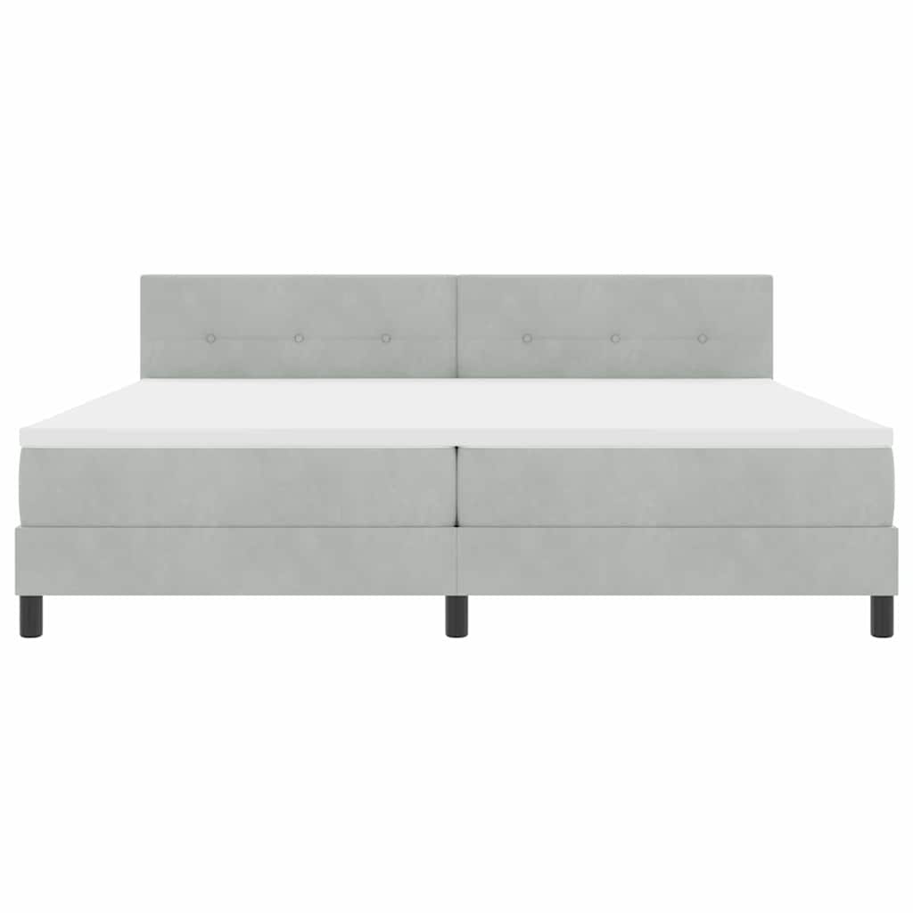 vidaXL LED Κρεβάτι με βάθρο Ανοιχτό γκρι 200 x 200 cm Βελούδο