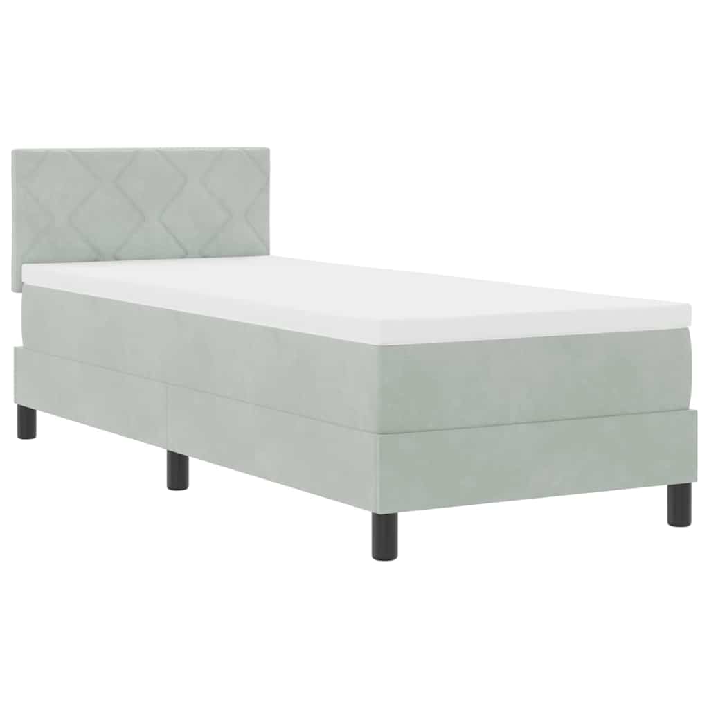 vidaXL LED Κρεβάτι με βάθρο Ανοιχτό γκρι 80 x 200 cm Βελούδο