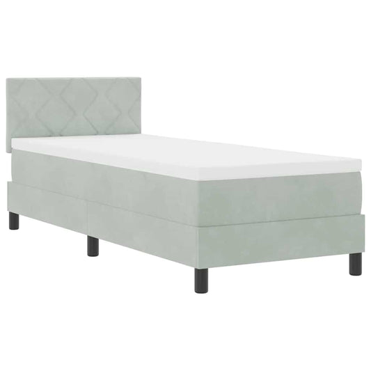 vidaXL LED Κρεβάτι με βάθρο Ανοιχτό γκρι 80 x 200 cm Βελούδο