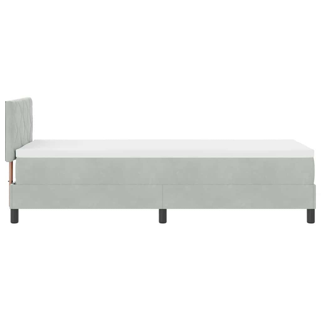 vidaXL LED Κρεβάτι με βάθρο Ανοιχτό γκρι 80 x 200 cm Βελούδο
