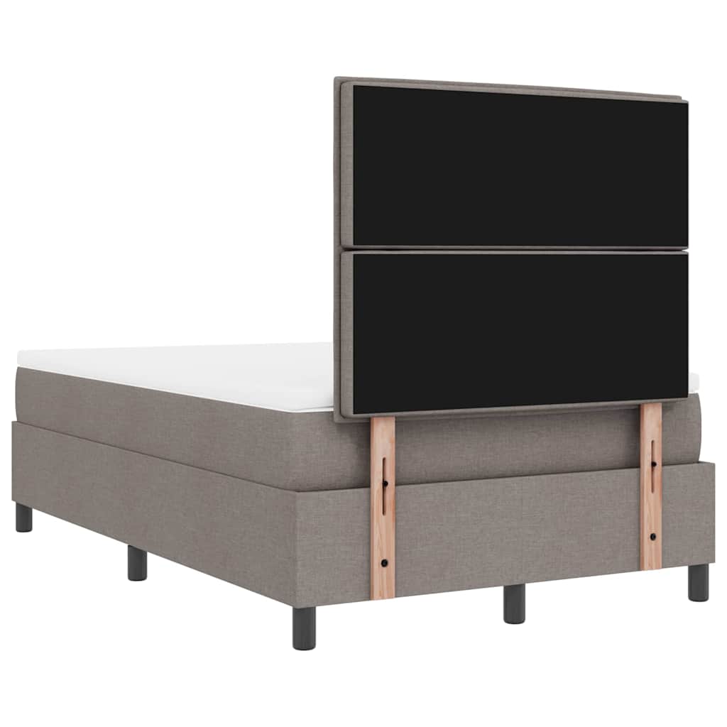 vidaXL Κρεβάτι με ελατήρια με στρώμα με led Taupe 120 x 190 cm ύφασμα