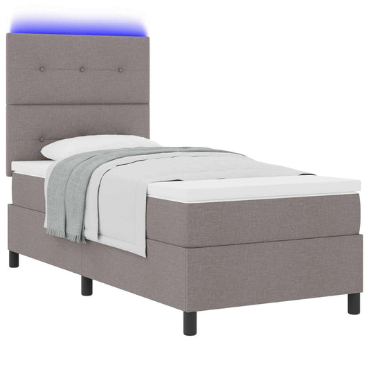 vidaXL Κρεβάτι με ελατήρια με κεφαλάρι Taupe 80 x 200 cm ύφασμα