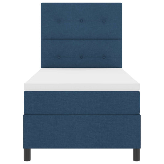 vidaXL Κρεβάτι με ελατήρια με κεφαλάρι Μπλε 80 x 200 cm ύφασμα