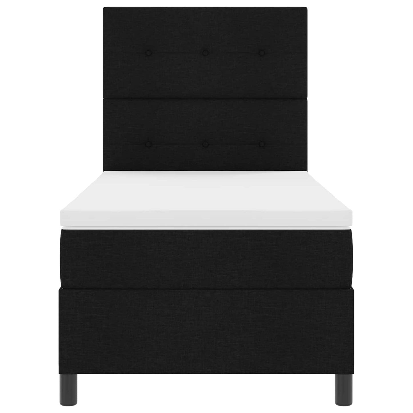 vidaXL Κρεβάτι με ελατήρια με κεφαλάρι Μαύρο 90 x 190 cm ύφασμα