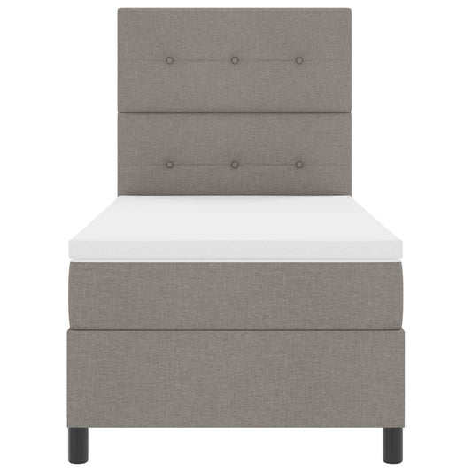 vidaXL Κρεβάτι με ελατήρια με κεφαλάρι Taupe 90 x 190 cm ύφασμα