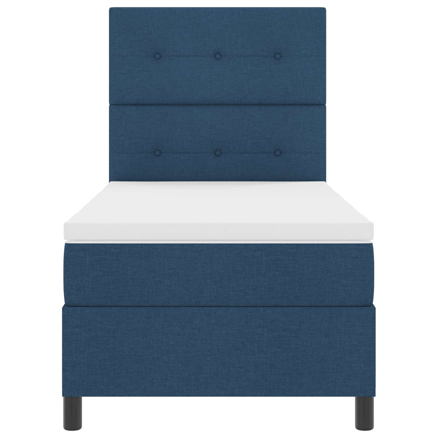 vidaXL Κρεβάτι με ελατήρια με κεφαλάρι Μπλε 90 x 190 cm ύφασμα