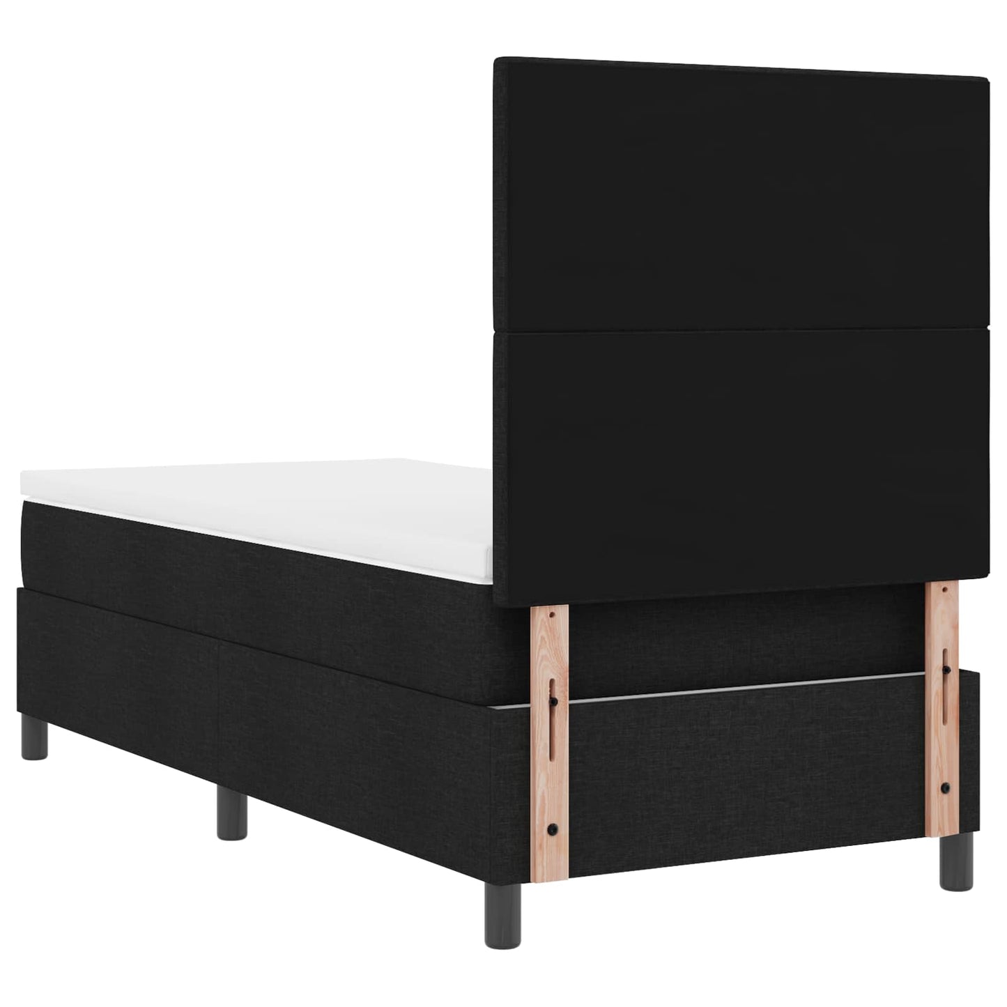 vidaXL Κρεβάτι με ελατήρια με κεφαλάρι Μαύρο 90 x 200 cm ύφασμα