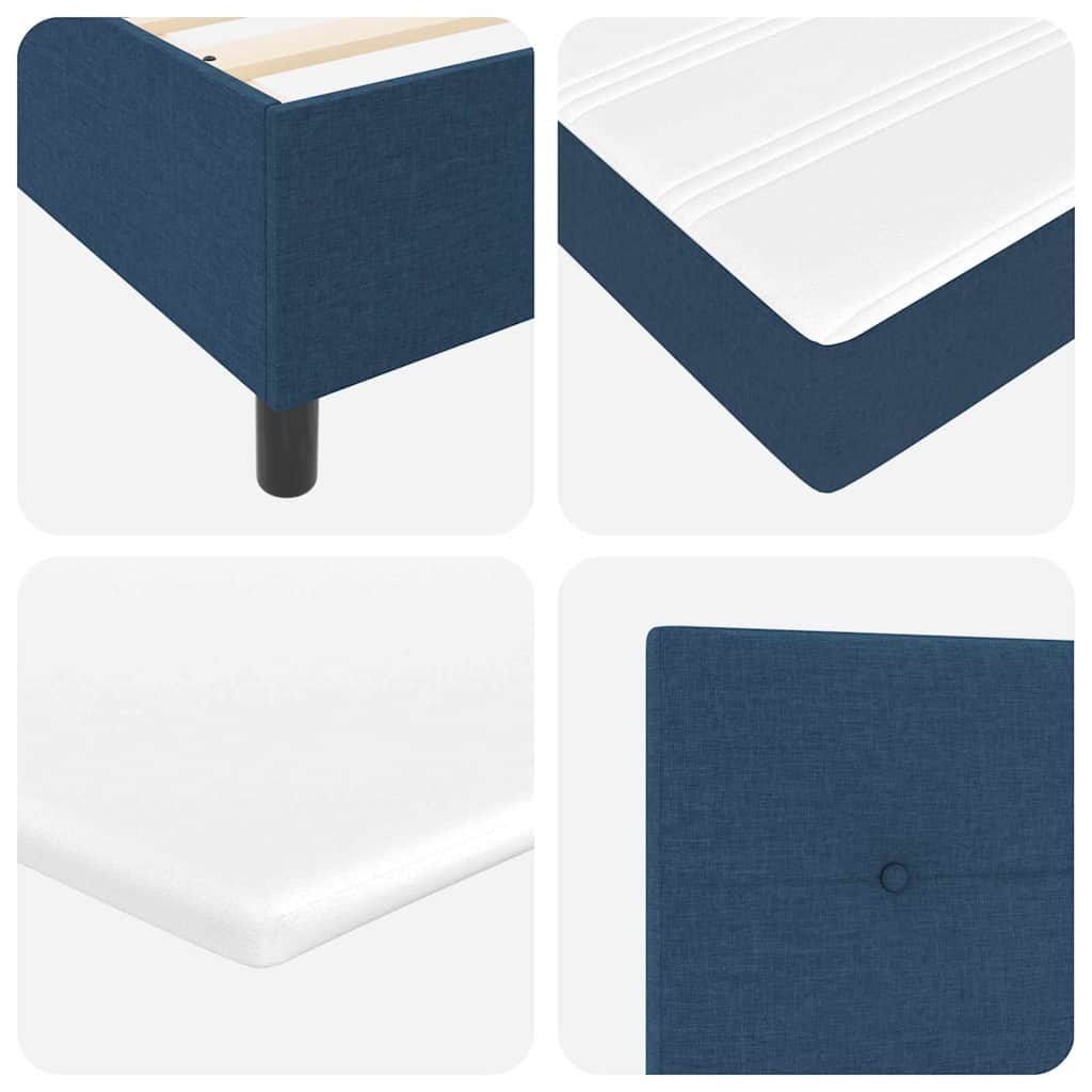 vidaXL Κρεβάτι με ελατήρια με κεφαλάρι Μπλε 90 x 200 cm ύφασμα