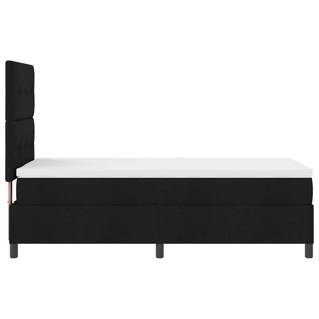 vidaXL Κρεβάτι με ελατήρια με κεφαλάρι Μαύρο 100 x 200 cm ύφασμα