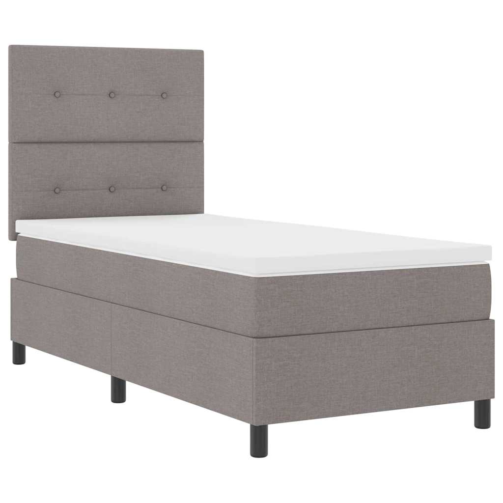 vidaXL Κρεβάτι με ελατήρια με κεφαλάρι Taupe 100 x 200 cm ύφασμα