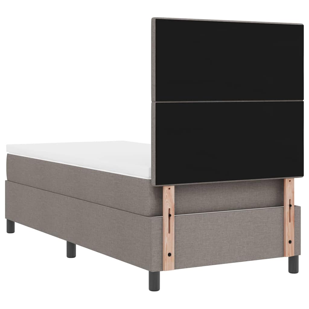 vidaXL Κρεβάτι με ελατήρια με κεφαλάρι Taupe 100 x 200 cm ύφασμα