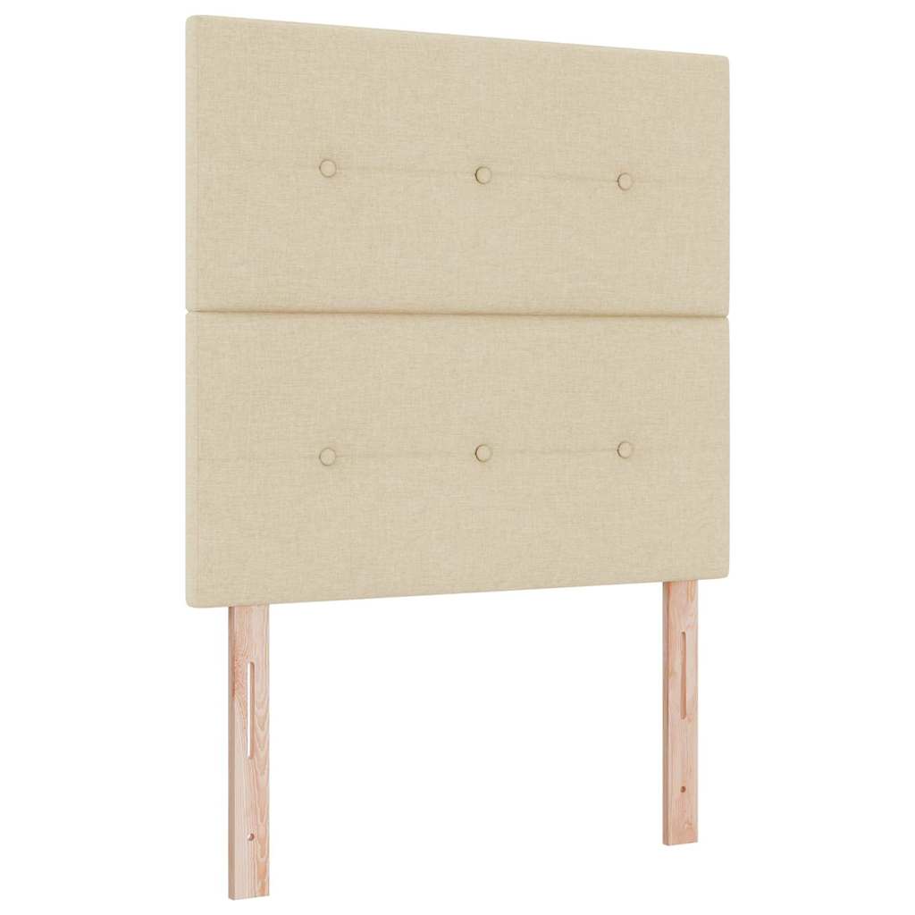 vidaXL Κρεβάτι με ελατήρια με κεφαλάρι Κρεμ 100 x 200 cm ύφασμα