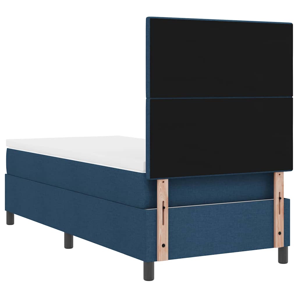 vidaXL Κρεβάτι με ελατήρια με κεφαλάρι Μπλε 100 x 200 cm ύφασμα