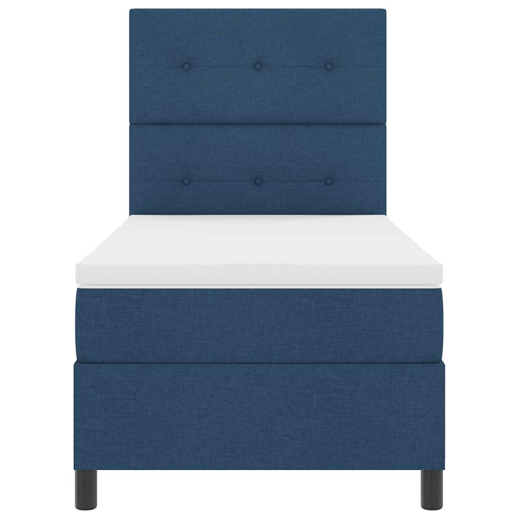 vidaXL Κρεβάτι με ελατήρια με κεφαλάρι Μπλε 100 x 200 cm ύφασμα
