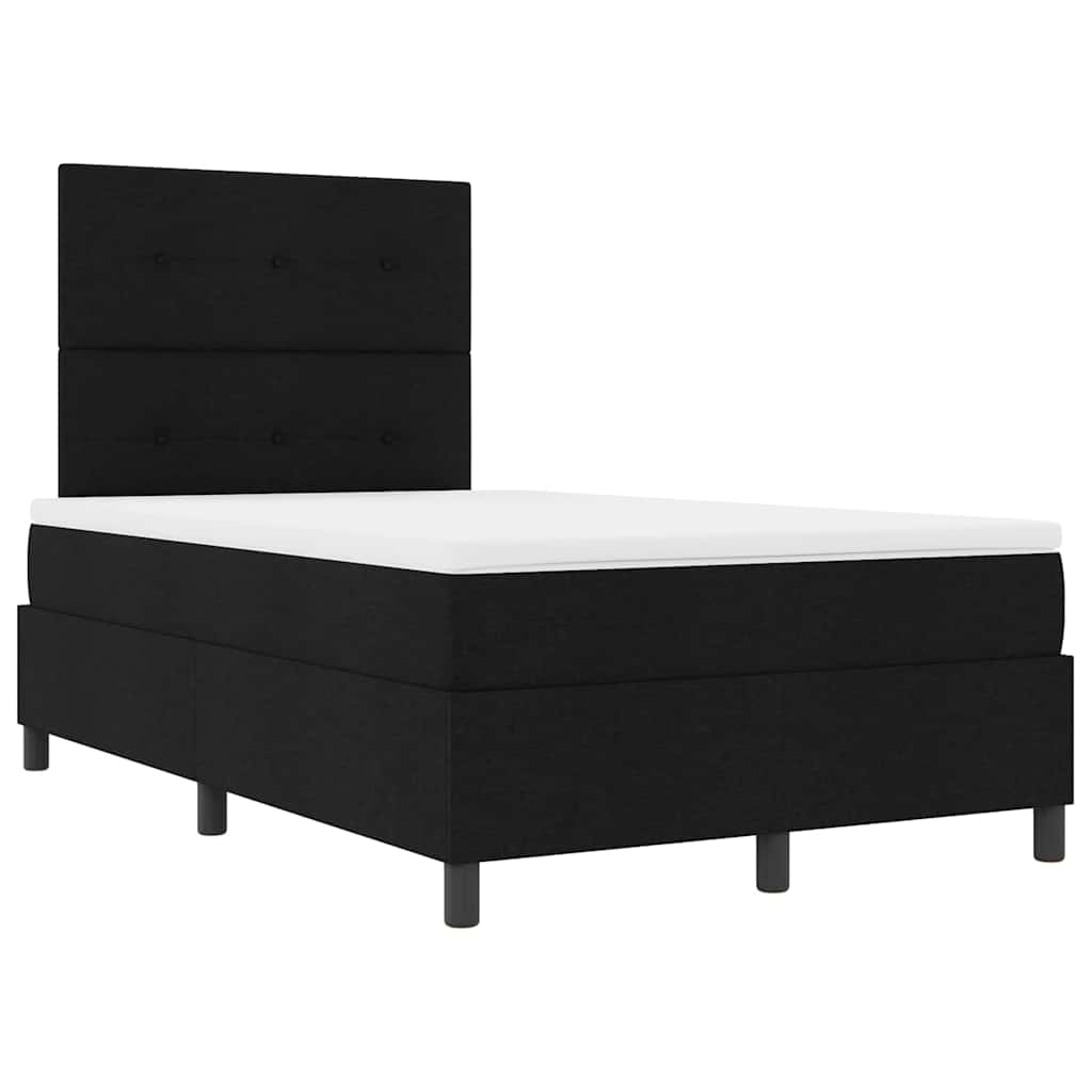 vidaXL Κρεβάτι με ελατήρια με κεφαλάρι Μαύρο 120 x 190 cm ύφασμα