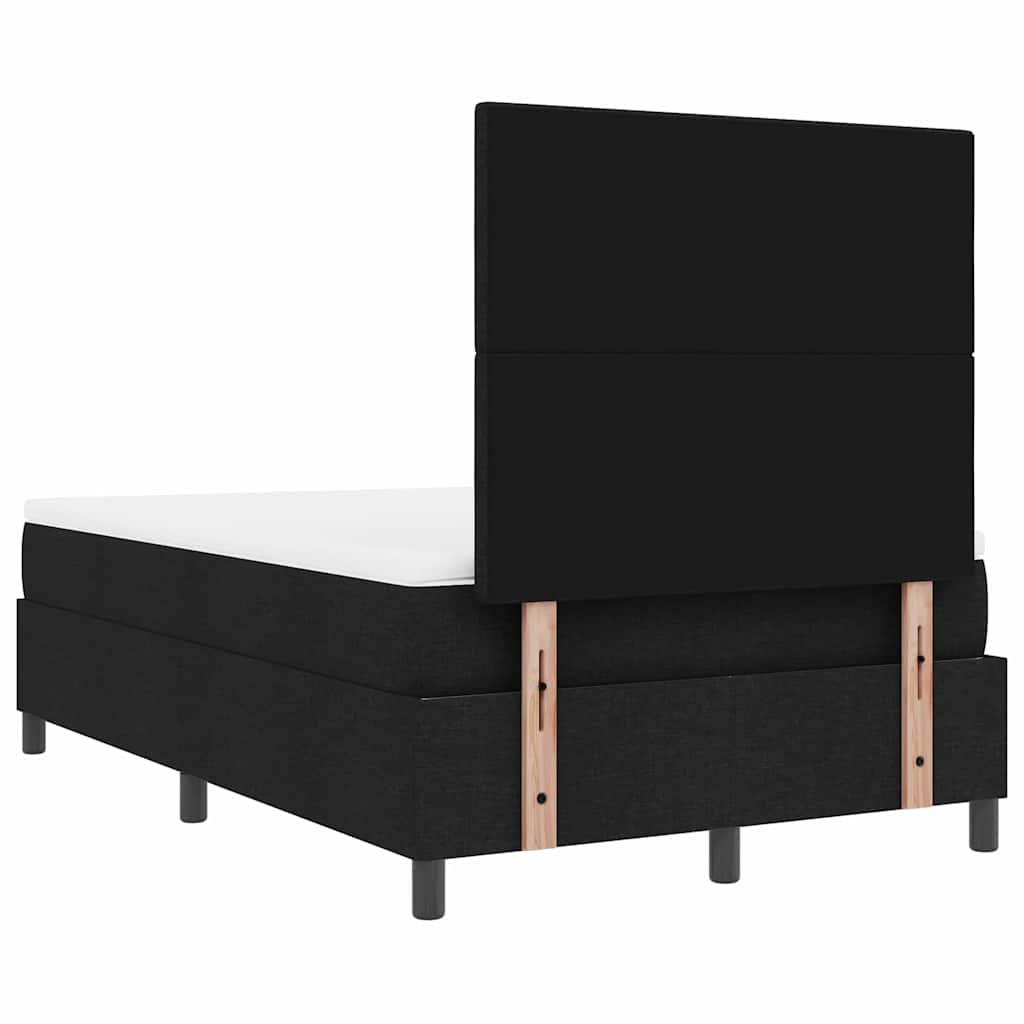 vidaXL Κρεβάτι με ελατήρια με κεφαλάρι Μαύρο 120 x 190 cm ύφασμα