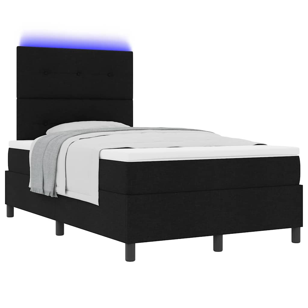 vidaXL Κρεβάτι με ελατήρια με κεφαλάρι Μαύρο 120 x 190 cm ύφασμα