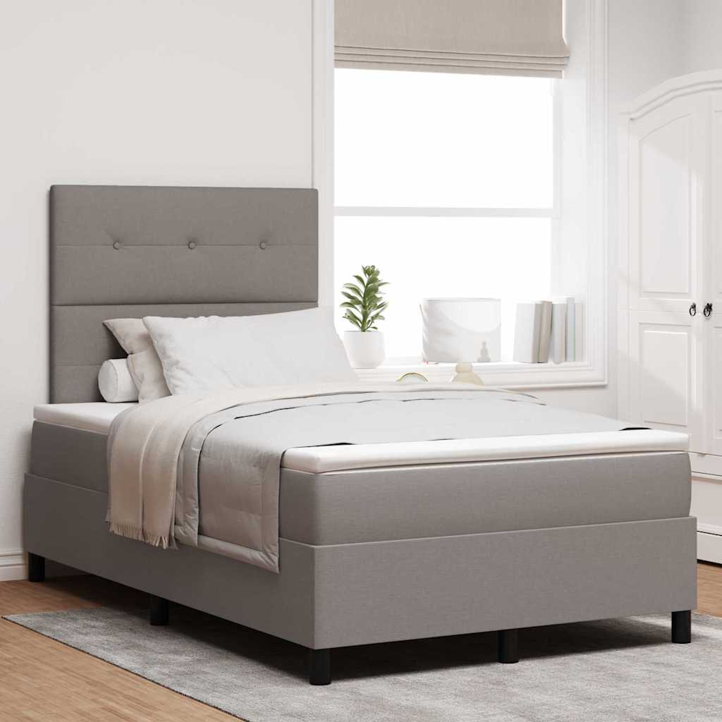 vidaXL Κρεβάτι με ελατήρια με κεφαλάρι Taupe 120 x 190 cm ύφασμα
