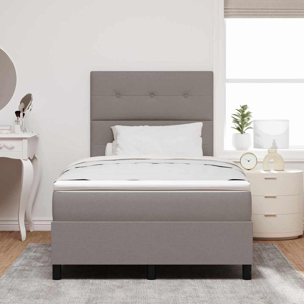 vidaXL Κρεβάτι με ελατήρια με κεφαλάρι Taupe 120 x 190 cm ύφασμα