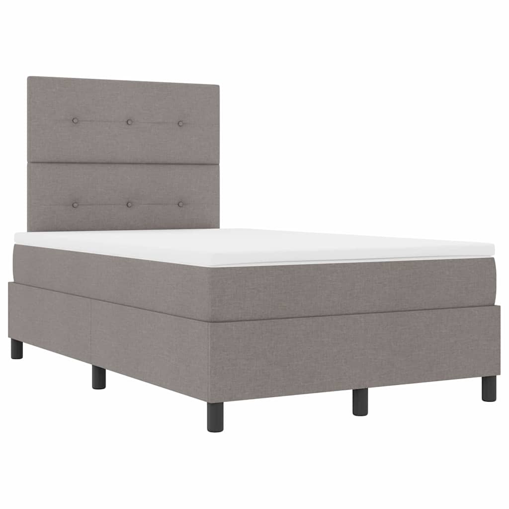 vidaXL Κρεβάτι με ελατήρια με κεφαλάρι Taupe 120 x 190 cm ύφασμα