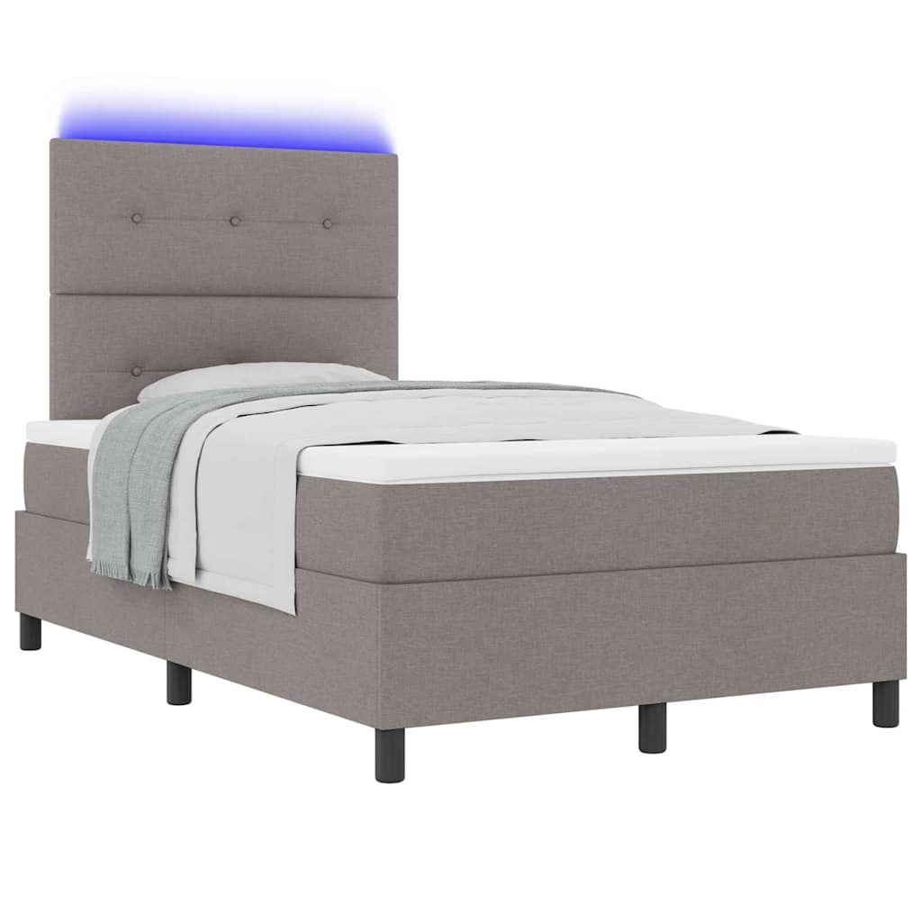 vidaXL Κρεβάτι με ελατήρια με κεφαλάρι Taupe 120 x 190 cm ύφασμα