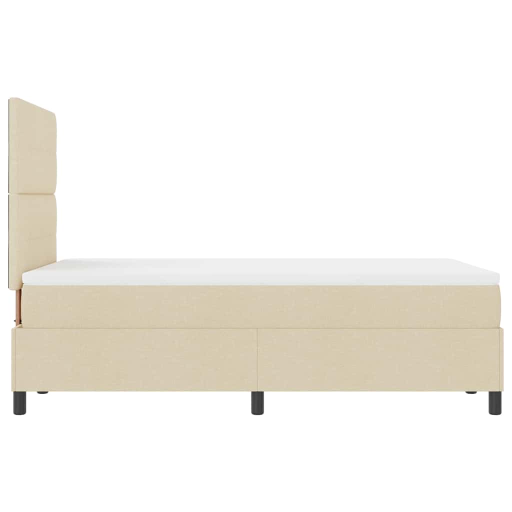 vidaXL Κρεβάτι με ελατήρια με κεφαλάρι Κρεμ 120 x 190 cm ύφασμα