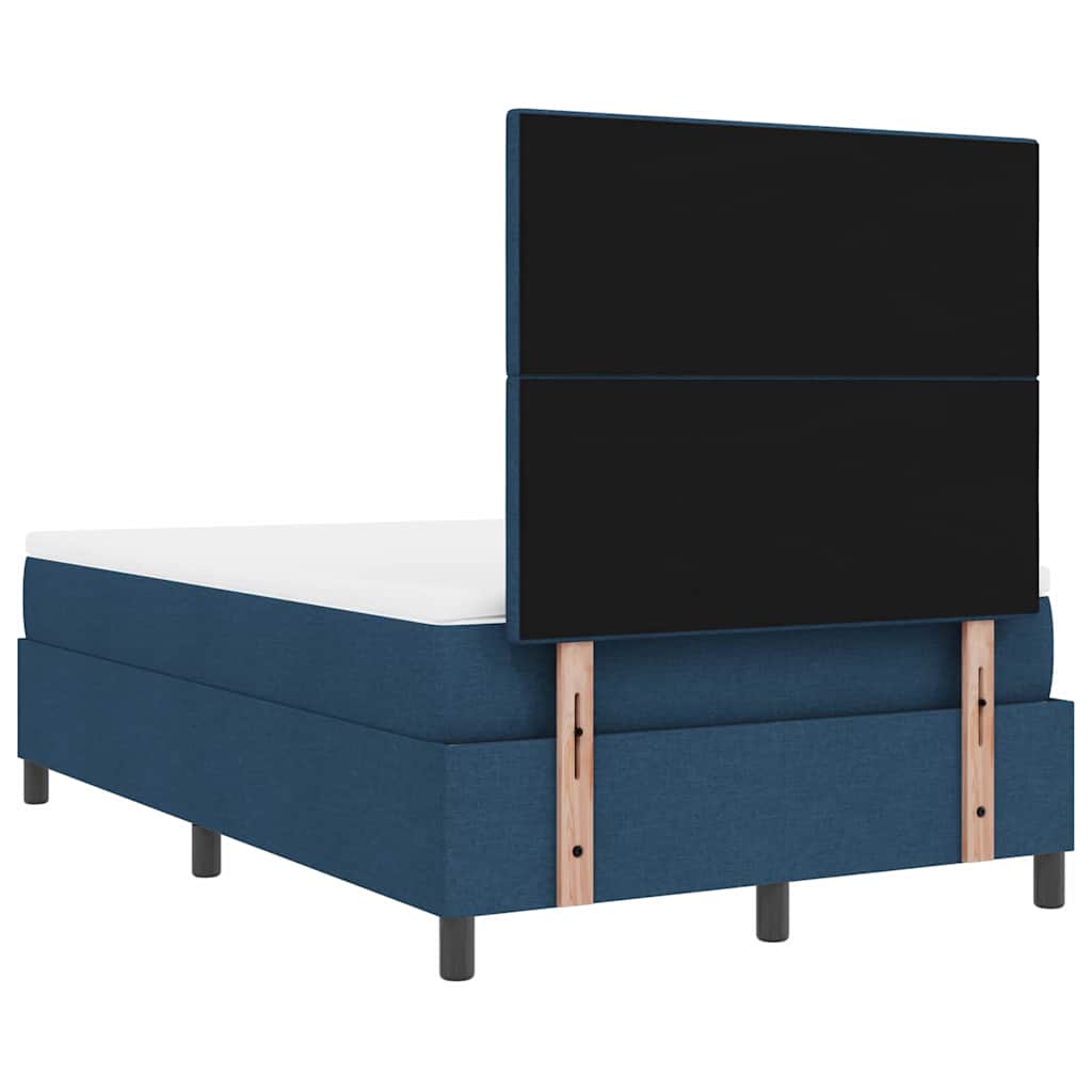 vidaXL Κρεβάτι με ελατήρια με κεφαλάρι Μπλε 120 x 190 cm ύφασμα