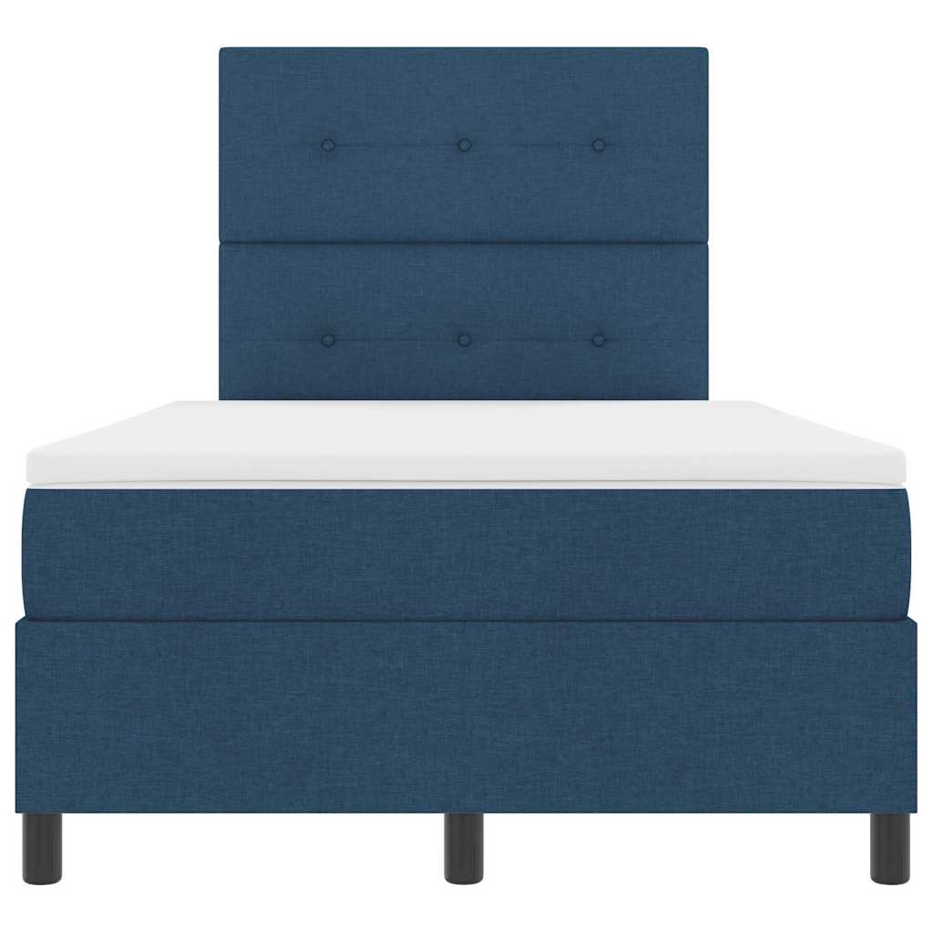 vidaXL Κρεβάτι με ελατήρια με κεφαλάρι Μπλε 120 x 190 cm ύφασμα